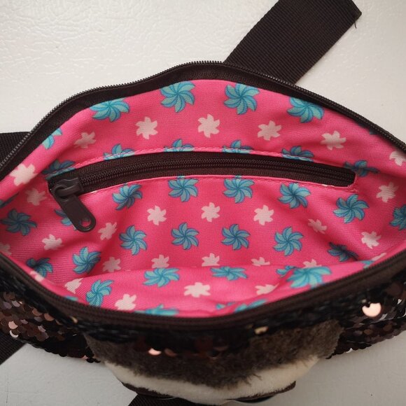 NWT Ty Beanie Baby Sloth Dark Brown Sequin Belt Bag - Picture 4 of 7